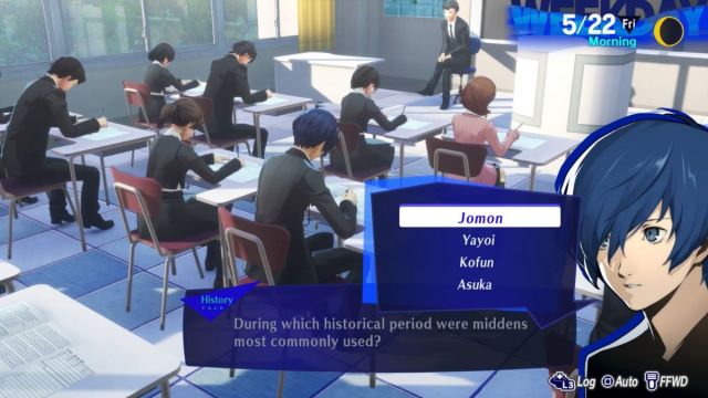 Capture d’écran de la réponse des middens midterms dans Persona 3 Reload.