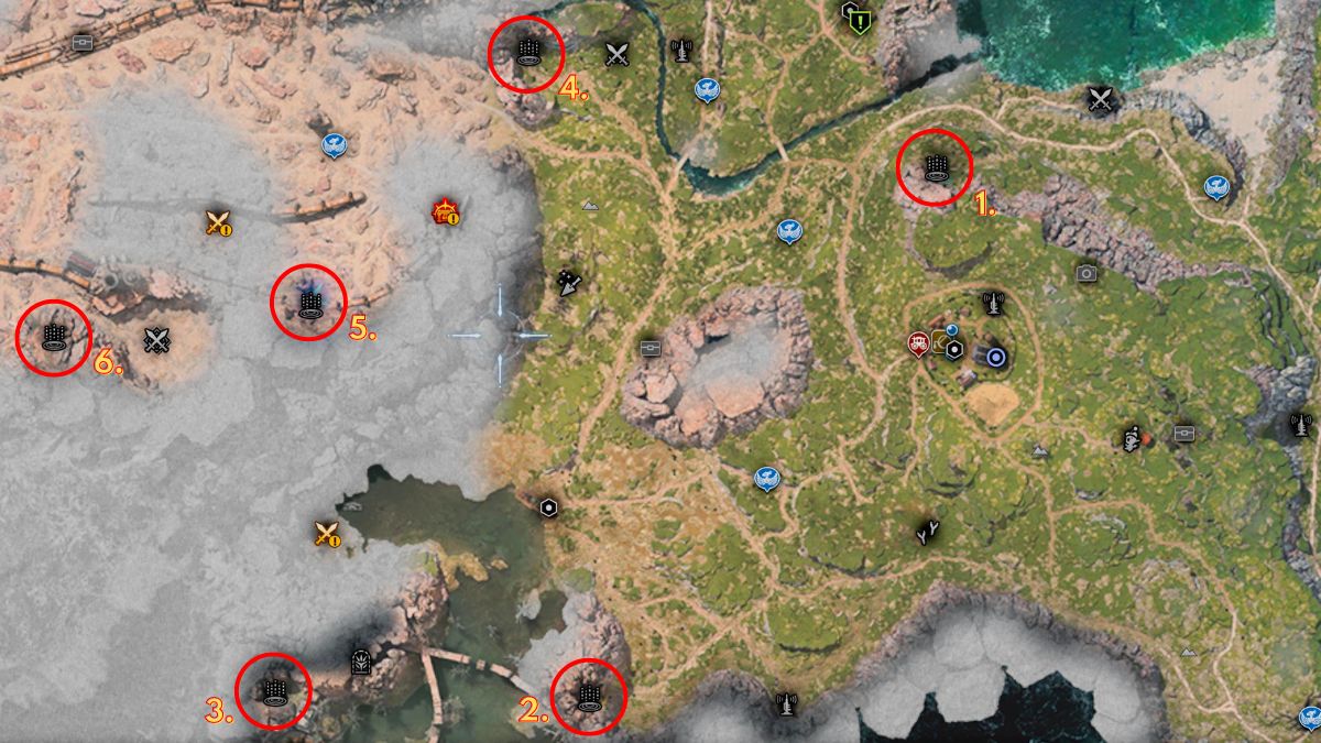 Capture d’écran de l’emplacement des sources de vie dans les prairies dans Final Fantasy 7 Rebirth.