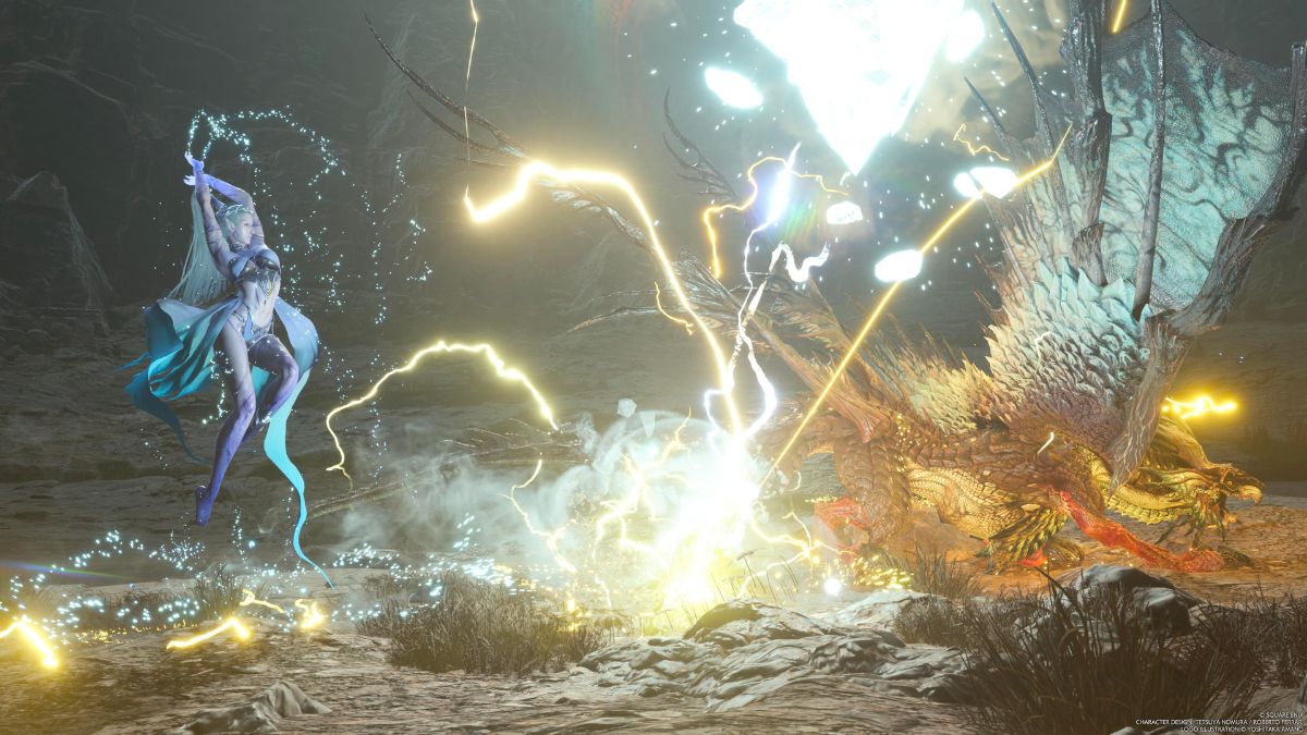 Capture d’écran de Shiva combattant Quetzalcoatl dans Final Fantasy 7 Rebirth.