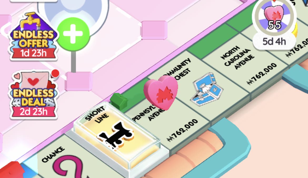 Jeton de cœur de la Saint-Valentin Monopoly GO