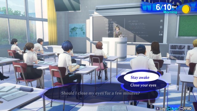 Devriez vous dormir en classe dans Persona 3 Reload –