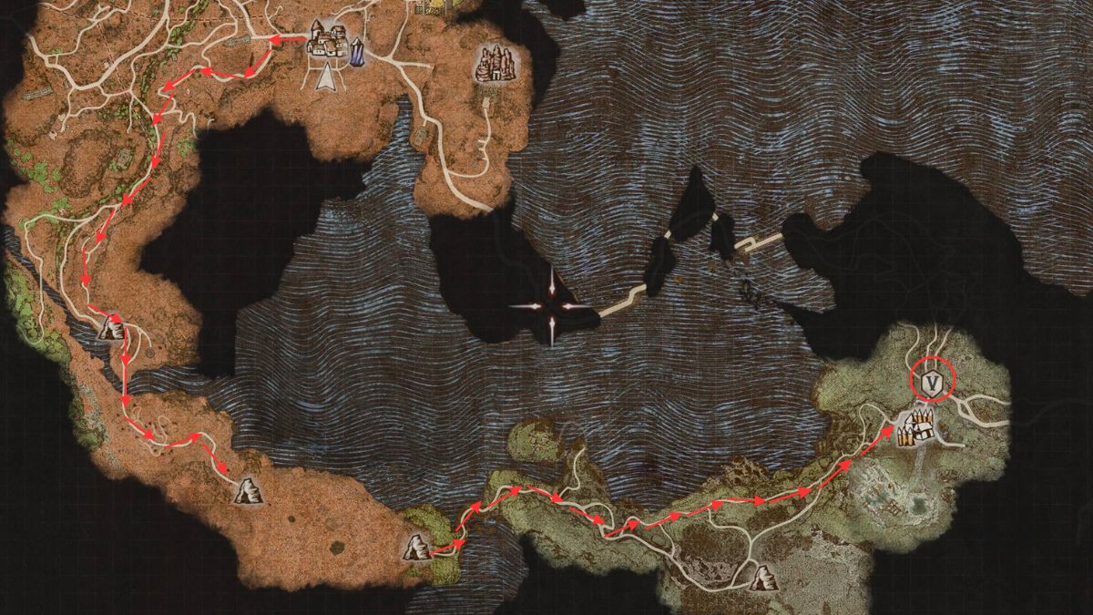 Capture d’écran de l’emplacement d’Ernesto sur la carte dans Dragon’s Dogma 2.