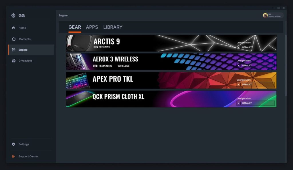 SteelSeries Apex Pro TKL Gen3 GG app